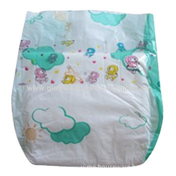 Breathable Baby Diapers with One-side Waist Band, High Absorbency, Hook-and-loop Tape and ADLNew